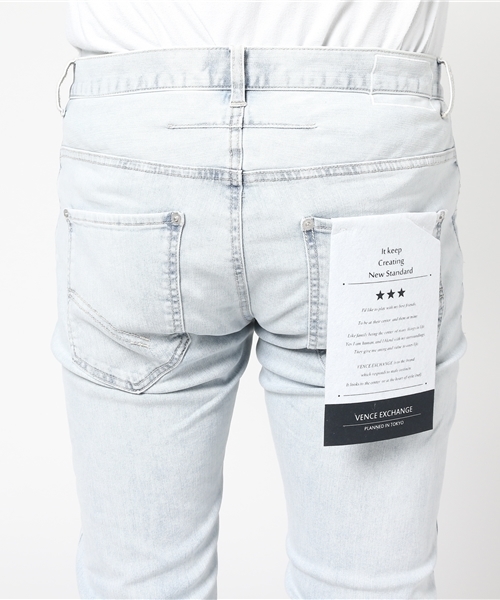 VENCEEXCHANGE(ヴァンスエクスチェンジ)の「デニムスキニーパンツ (デニムパンツ・メンズ・ブルー/ライトブルー・SMALL/LARGE/MEDIUM)」の6枚目の写真