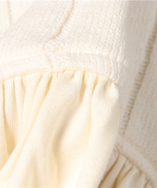 MOUSSY（マウジー）の「SWEAT COMBI VOLUME KNIT（ニット/セーター・レディース・オフホワイト/ベージュ/ネイビー・FREE）」の9枚目の写真