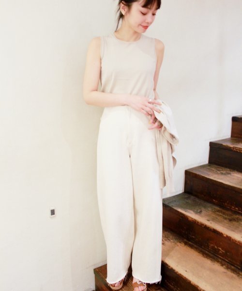 plage(プラージュ)の「《追加》Soft Twill ワイドパンツ◆(その他パンツ・レディース・アイボリー・36/34/38)」の20枚目の写真
