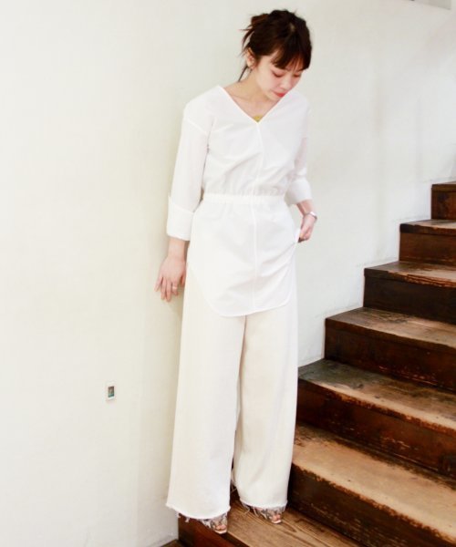plage(プラージュ)の「《追加》Soft Twill ワイドパンツ◆(その他パンツ・レディース・アイボリー・36/34/38)」の8枚目の写真