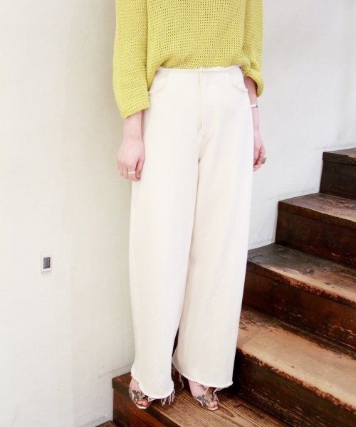 plage(プラージュ)の「《追加》Soft Twill ワイドパンツ◆(その他パンツ・レディース・アイボリー・36/34/38)」の12枚目の写真