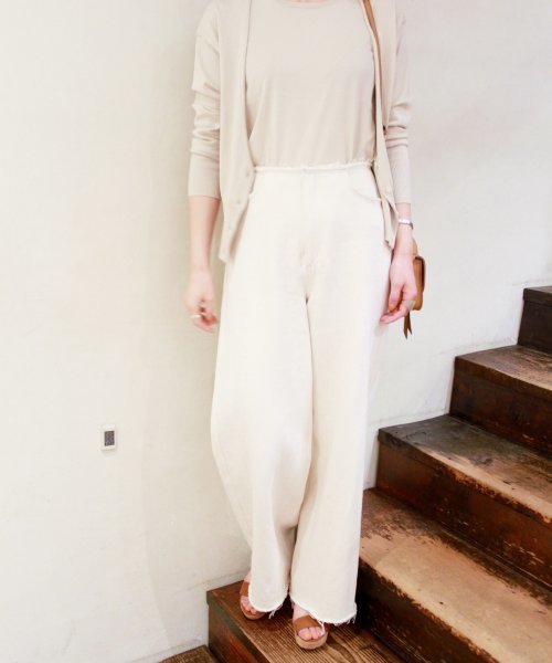 plage(プラージュ)の「《追加》Soft Twill ワイドパンツ◆(その他パンツ・レディース・アイボリー・36/34/38)」の6枚目の写真