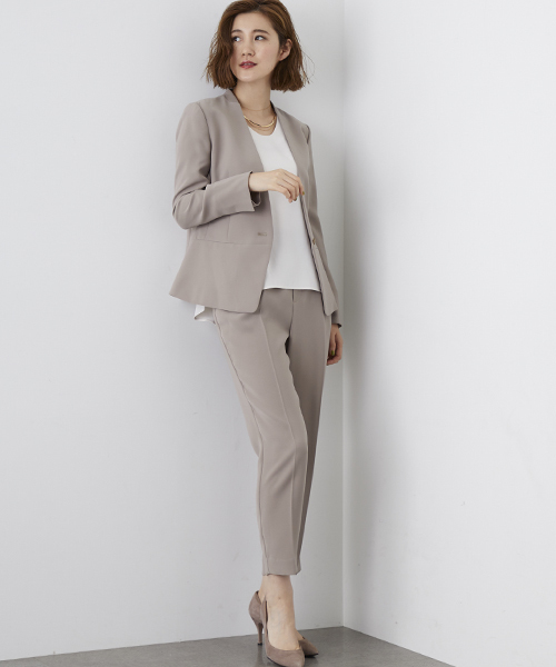 STUDIOUS（ステュディオス）の「ダブルクロスセットアップテーパードパンツ（その他パンツ・レディース・グレイッシュベージュ/ネイビー/ブラック/キャメル・1/0）」の7枚目の写真