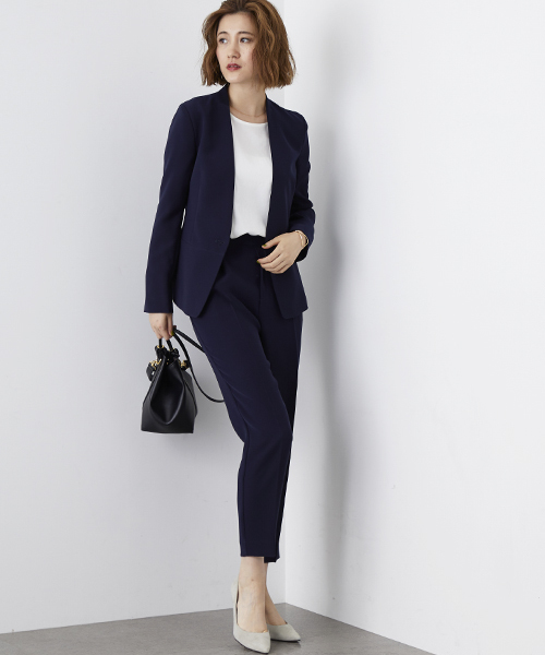 STUDIOUS（ステュディオス）の「ダブルクロスセットアップテーパードパンツ（その他パンツ・レディース・グレイッシュベージュ/ネイビー/ブラック/キャメル・1/0）」の8枚目の写真