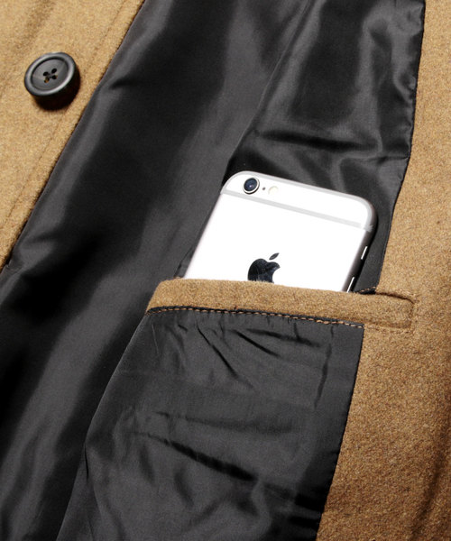 THE CASUAL（カジュアル）の「ウール混 メルトン ステンカラーコート バルカラー コート（ステンカラーコート・メンズ・ブラック/ネイビー/カーキ/ワイン/チャコール/グレー/キャメル/ブラウン/ブルー系その他/モカ/ベージュ系その他/グレー系その他・M/S/L/LL）」の16枚目の写真