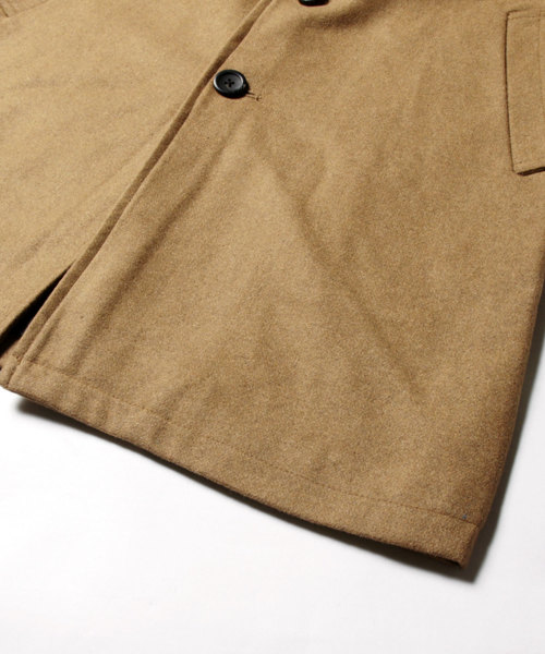 THE CASUAL（カジュアル）の「ウール混 メルトン ステンカラーコート バルカラー コート（ステンカラーコート・メンズ・ブラック/ネイビー/カーキ/ワイン/チャコール/グレー/キャメル/ブラウン/ブルー系その他/モカ/ベージュ系その他/グレー系その他・M/S/L/LL）」の20枚目の写真
