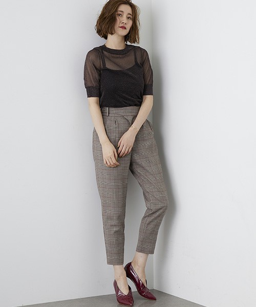 STUDIOUS（ステュディオス）の「【STUDIOUS】オリオンラメニット（ニット/セーター・レディース・ダークブラウン/インディゴブルー/シルバー・FREE）」の4枚目の写真