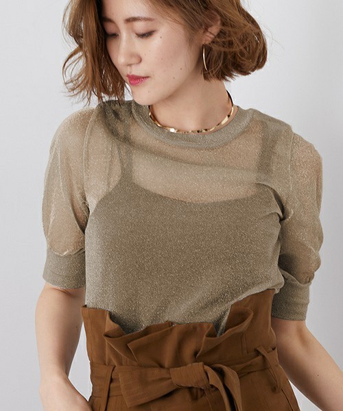 STUDIOUS（ステュディオス）の「【STUDIOUS】オリオンラメニット（ニット/セーター・レディース・ダークブラウン/インディゴブルー/シルバー・FREE）」の9枚目の写真