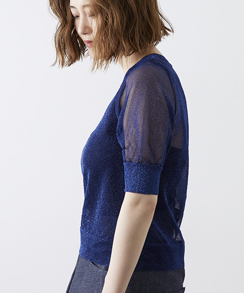 STUDIOUS（ステュディオス）の「【STUDIOUS】オリオンラメニット（ニット/セーター・レディース・ダークブラウン/インディゴブルー/シルバー・FREE）」の13枚目の写真