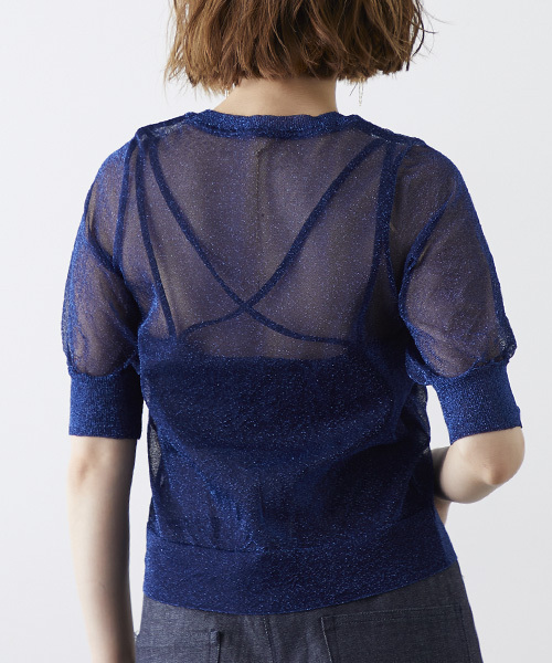 STUDIOUS（ステュディオス）の「【STUDIOUS】オリオンラメニット（ニット/セーター・レディース・ダークブラウン/インディゴブルー/シルバー・FREE）」の14枚目の写真