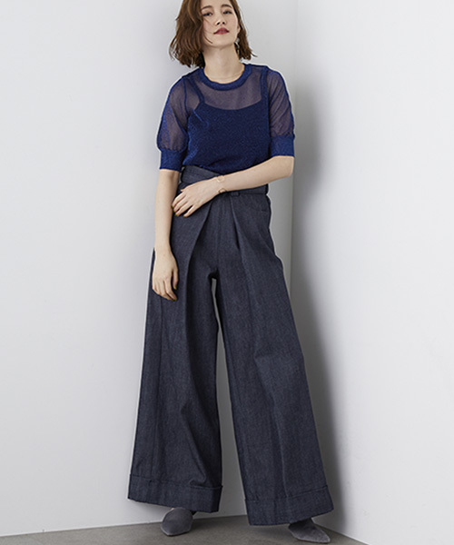 STUDIOUS（ステュディオス）の「【STUDIOUS】オリオンラメニット（ニット/セーター・レディース・ダークブラウン/インディゴブルー/シルバー・FREE）」の19枚目の写真