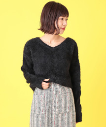 mystic | モールフェザーVプルオーバー(ニット/セーター)