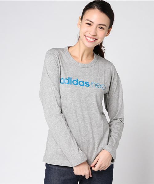 adidas（アディダス）の「BC ロングスリーブ Tシャツ DUQ23（Tシャツ/カットソー・レディース・ブラック/ネイビー/グレー・L/LL/M）」の3枚目の写真