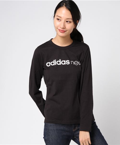adidas（アディダス）の「BC ロングスリーブ Tシャツ DUQ23（Tシャツ/カットソー・レディース・ブラック/ネイビー/グレー・L/LL/M）」の2枚目の写真