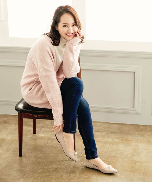 KOBE LETTUCE（コウベレタス）の「ポイントパールデザインポインテッドトゥフラットパンプス/レディースシューズ/フラットシューズ[I1472]神戸レタス（パンプス・レディース・ブルー系その他/ピンク/ブラック系その他/ブラック/ベージュ・L/LL/M/S）」の9枚目の写真