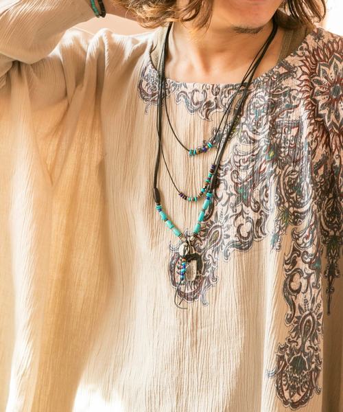 チャイハネ(チャイハネ)の「【チャイハネ】インディアンジュエリー調メンズ3連ネックレス(ネックレス・メンズ・ブラック/ブラウン・FREE)」の3枚目の写真
