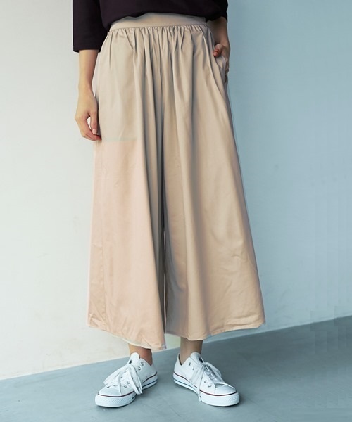 AMERICAN HOLIC（アメリカンホリック）の「・ラチネギャザーワイドガウチョパンツ（その他パンツ・レディース・カーキ/ベージュ/ブルー/イエロー/ネイビー/キャメル・FREE）」の2枚目の写真