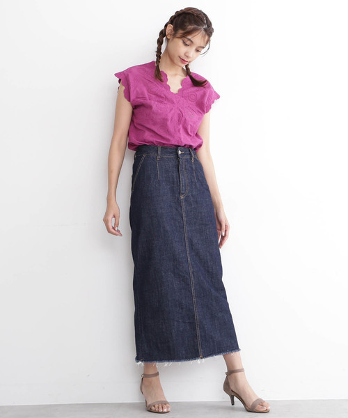 FREE'S MART（フリーズマート）の「エンブロイダリー半袖ブラウス●（シャツ/ブラウス・レディース・ブラック/ホワイト/パープル/グリーン・FREE）」の17枚目の写真