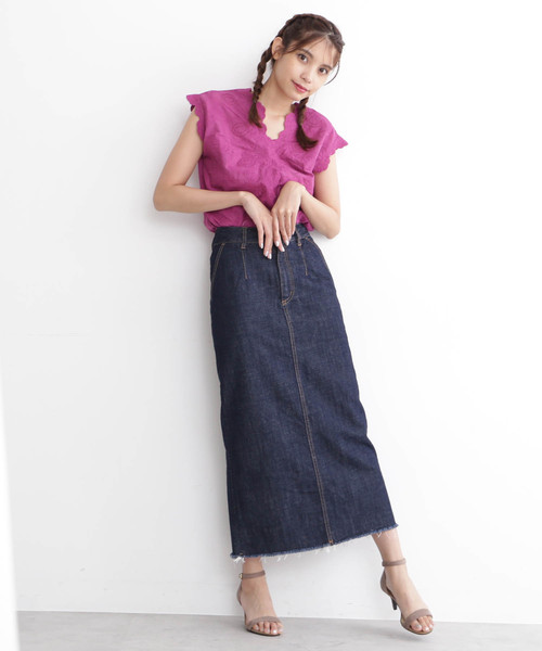 FREE'S MART（フリーズマート）の「エンブロイダリー半袖ブラウス●（シャツ/ブラウス・レディース・ブラック/ホワイト/パープル/グリーン・FREE）」の18枚目の写真