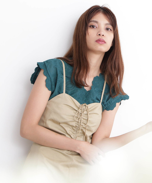 FREE'S MART（フリーズマート）の「エンブロイダリー半袖ブラウス●（シャツ/ブラウス・レディース・ブラック/ホワイト/パープル/グリーン・FREE）」の19枚目の写真