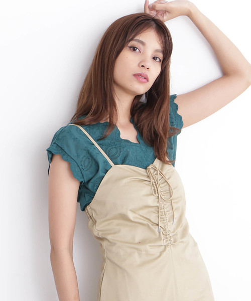 FREE'S MART（フリーズマート）の「エンブロイダリー半袖ブラウス●（シャツ/ブラウス・レディース・ブラック/ホワイト/パープル/グリーン・FREE）」の20枚目の写真