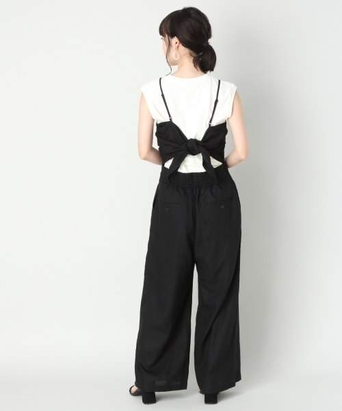 LOWRYS FARM（ローリーズファーム）の「メンアサウシロリボンサロペ　804623（サロペット/オーバーオール・レディース・ブラック/グリーン/グレー・MEDIUM/LARGE）」の2枚目の写真