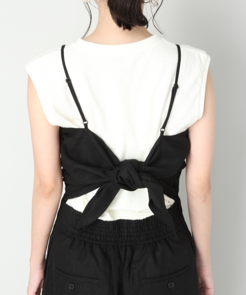 LOWRYS FARM（ローリーズファーム）の「メンアサウシロリボンサロペ　804623（サロペット/オーバーオール・レディース・ブラック/グリーン/グレー・MEDIUM/LARGE）」の5枚目の写真