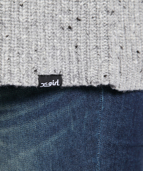 X-girl(エックスガール)の「YEP! KNIT TOP(ニット/セーター・レディース・ブラック/グレー/ネイビー・1/2)」の9枚目の写真