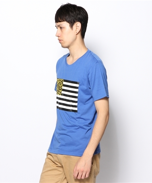 WEGO（ウィゴー）の「WEGO/国旗ロゴTシャツ（Tシャツ/カットソー・メンズ・ブルー/ホワイト/ブラック・LARGE/MEDIUM）」の5枚目の写真