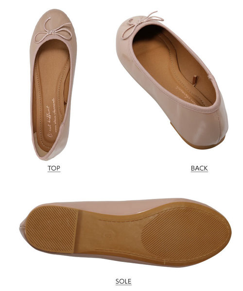 KOBE LETTUCE（コウベレタス）の「ラウンドトゥリボンバレエパンプス＊レディース/フラットシューズ[I1641]神戸レタス（パンプス・レディース・ベージュ/レッド/ブラック/ゴールド/ネイビー・L/LL/M/S）」の7枚目の写真