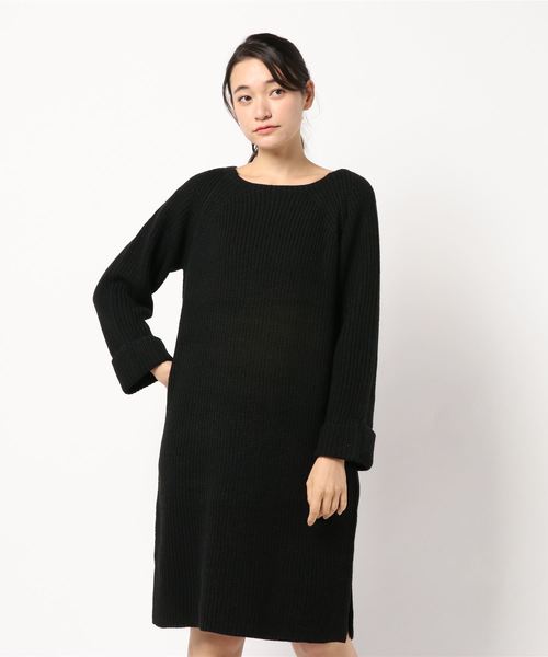 AMERICAN HOLIC（アメリカンホリック）の「・ボートネックラグランニットワンピース＊（ワンピース・レディース・アイボリー/チャコールグレー/ブラック/キャメル/ダークグリーン・FREE）」の17枚目の写真