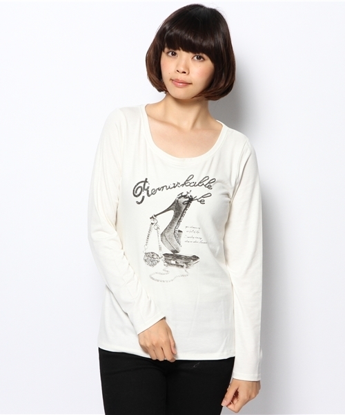 manics(マニックス)の「プリントロンT(Tシャツ/カットソー・レディース・ブラック/ホワイト・FREE)」の1枚目の写真