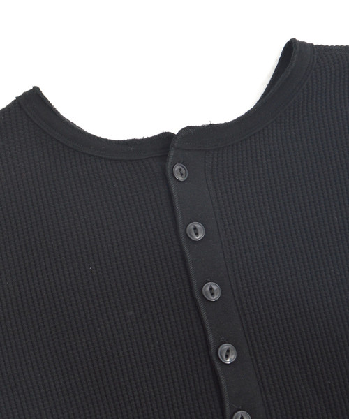 made in standard （メイドインスタンダード）の「ワッフル バックヘンリーネック プルオーバー 2WAY カットソー（Tシャツ/カットソー・レディース・ブラック/オリーブ/杢グレー/キナリ・FREE）」の5枚目の写真