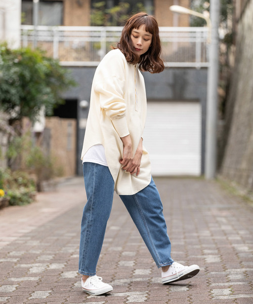 made in standard （メイドインスタンダード）の「ワッフル バックヘンリーネック プルオーバー 2WAY カットソー（Tシャツ/カットソー・レディース・ブラック/オリーブ/杢グレー/キナリ・FREE）」の15枚目の写真