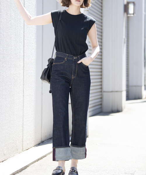 Aunt Marie's(アントマリーズ)の「AUNT MARIE'S 《汗ジミ防止》アンチステインワイドリブフレンチカットソー(Tシャツ/カットソー・レディース・ホワイト/ブラック/グレー/ブルー/パープル/ブラウン/マスタード・FREE)」の16枚目の写真