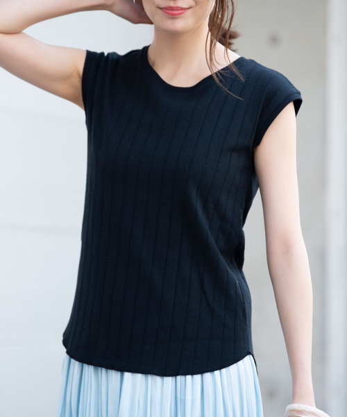 Aunt Marie's(アントマリーズ)の「AUNT MARIE'S 《汗ジミ防止》アンチステインワイドリブフレンチカットソー(Tシャツ/カットソー・レディース・ホワイト/ブラック/グレー/ブルー/パープル/ブラウン/マスタード・FREE)」の18枚目の写真
