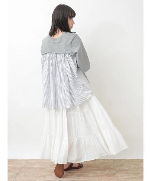 earth music&ecology（アースミュージックアンドエコロジー）の「カラーティアードスカート ○（スカート・レディース・オフホワイト/スモークピンク/ベージュ/ライトブラウン/グリーン/ブラック・FREE）」の17枚目の写真