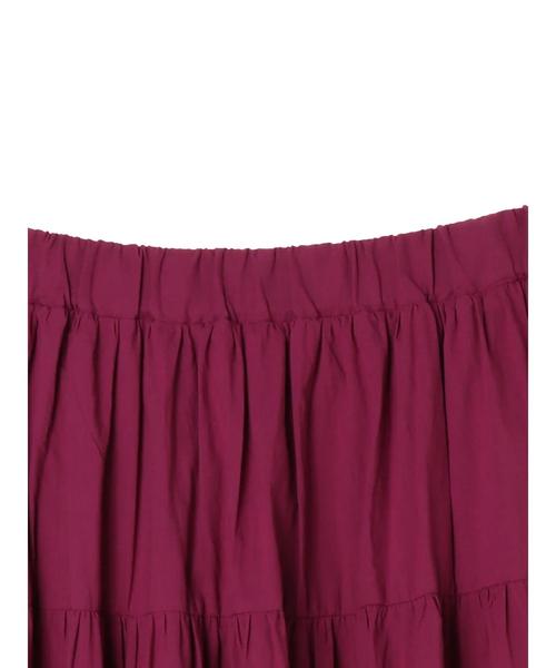 earth music&ecology（アースミュージックアンドエコロジー）の「カラーティアードスカート ○（スカート・レディース・オフホワイト/スモークピンク/ベージュ/ライトブラウン/グリーン/ブラック・FREE）」の22枚目の写真