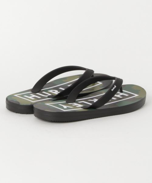 Hurley （ハーレー）の「ビーチサンダル Hurley OAO 2.0 PRINTED CJ1624（ビーチサンダル・メンズ・ブラック/カーキオリーブ/ブラック×ホワイト・25.0cm/26.0cm/27.0cm/28.0cm）」の4枚目の写真