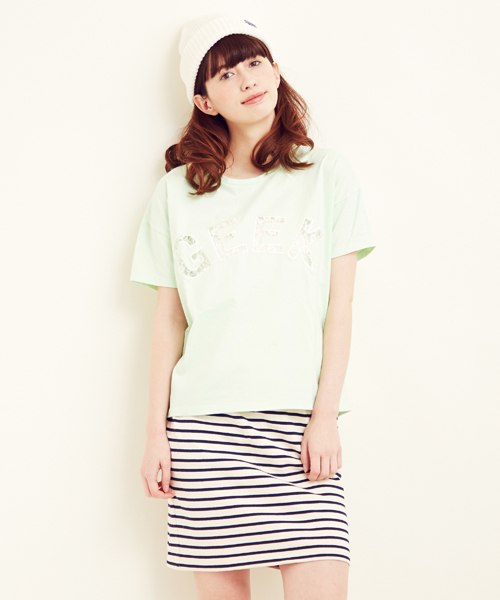 Another Edition（アナザーエディション）の「AE GEEK LACE T（Tシャツ/カットソー・レディース・ホワイト/グレー/ライム・フリー）」の4枚目の写真