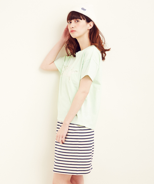 Another Edition（アナザーエディション）の「AE GEEK LACE T（Tシャツ/カットソー・レディース・ホワイト/グレー/ライム・フリー）」の5枚目の写真