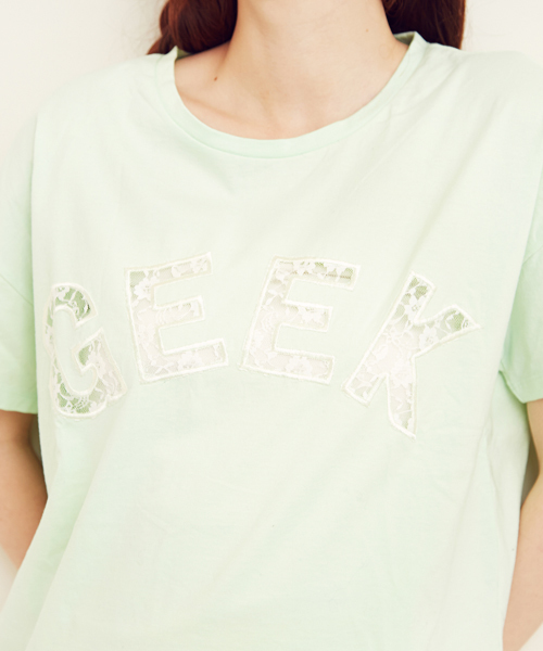 Another Edition（アナザーエディション）の「AE GEEK LACE T（Tシャツ/カットソー・レディース・ホワイト/グレー/ライム・フリー）」の7枚目の写真
