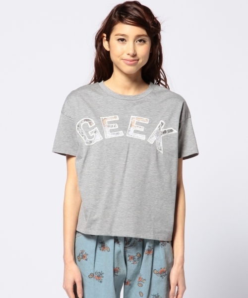 Another Edition（アナザーエディション）の「AE GEEK LACE T（Tシャツ/カットソー・レディース・ホワイト/グレー/ライム・フリー）」の8枚目の写真