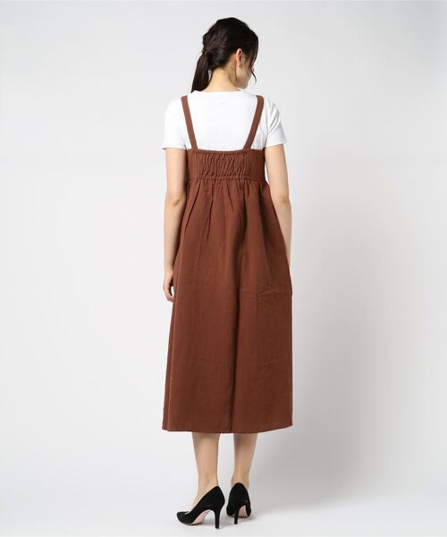 STYLEBLOCK（スタイルブロック）の「ガーゼフロントボタンギャザーロングワンピース（ワンピース・レディース・ベージュ/ブラウン/ブラック/カーキ・M）」の5枚目の写真