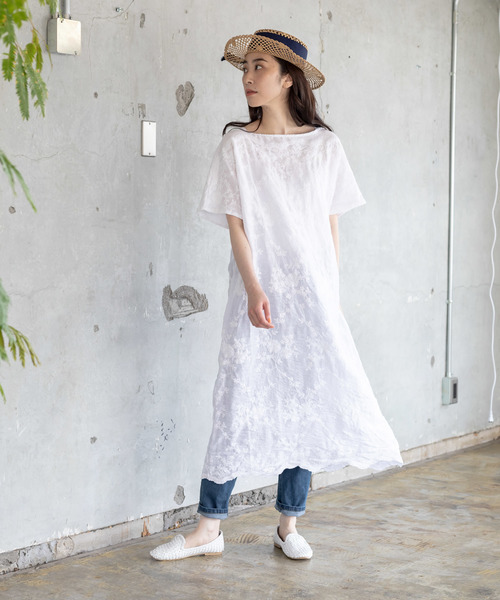 Pual Ce Cin ピュアルセシン の つた花刺繍ロングワンピース ワンピース Wear