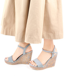 RANDA | フラワー刺繍ウェッジサンダル(サンダル)