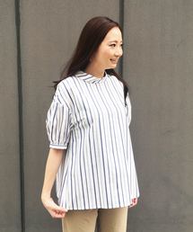 A/C DESIGN BY ALPHA CUBIC | ロールネックストライプブラウス(シャツ/ブラウス)