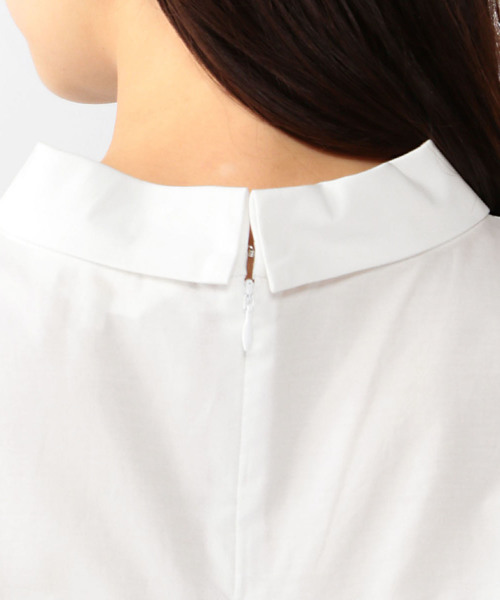 A/C DESIGN BY ALPHA CUBIC（エーシーデザインバイアルファキュービック）の「ロールネックストライプブラウス（シャツ/ブラウス・レディース・ネイビー/ホワイト/ブルー・13号/11号/9号）」の7枚目の写真