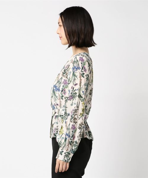 ストア のファッション インザ フラワープリントウエストベルトvネックブラウス セットアップ可 シャツ ブラウス トップス In The In セール Tite Store ティテ The