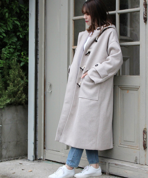 TRUDEA（トルディア）の「オーバーサイズ　ダッフルコート  【non-no  2月号掲載】（ダッフルコート・レディース・グレー/オートミール/ベージュ/モカ/オレンジ/ブラック・FREE）」の5枚目の写真